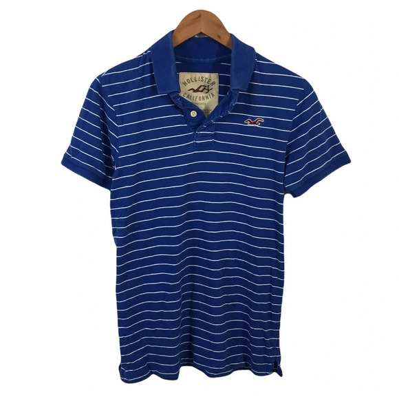 PO481 Mens HOLLISTER California Preppy Striped Polo Shirt M - Picture 1 of 4